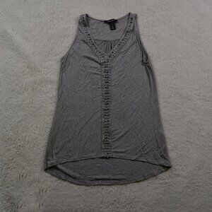 WHBM grey beaded trapeze tank XS